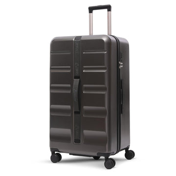 Aerolite 101L Großer Truhenkoffer mit 4+1 Spinner-Rädern, ABS-Hartschale, TSA-Schloss und leichtem Design – Holzkohle